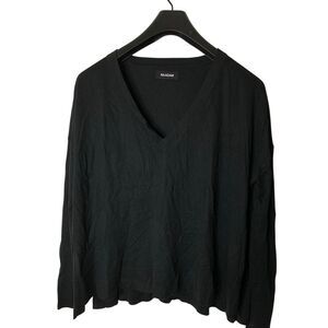 NAADAM silk cashmere v neck sweater black women's size large